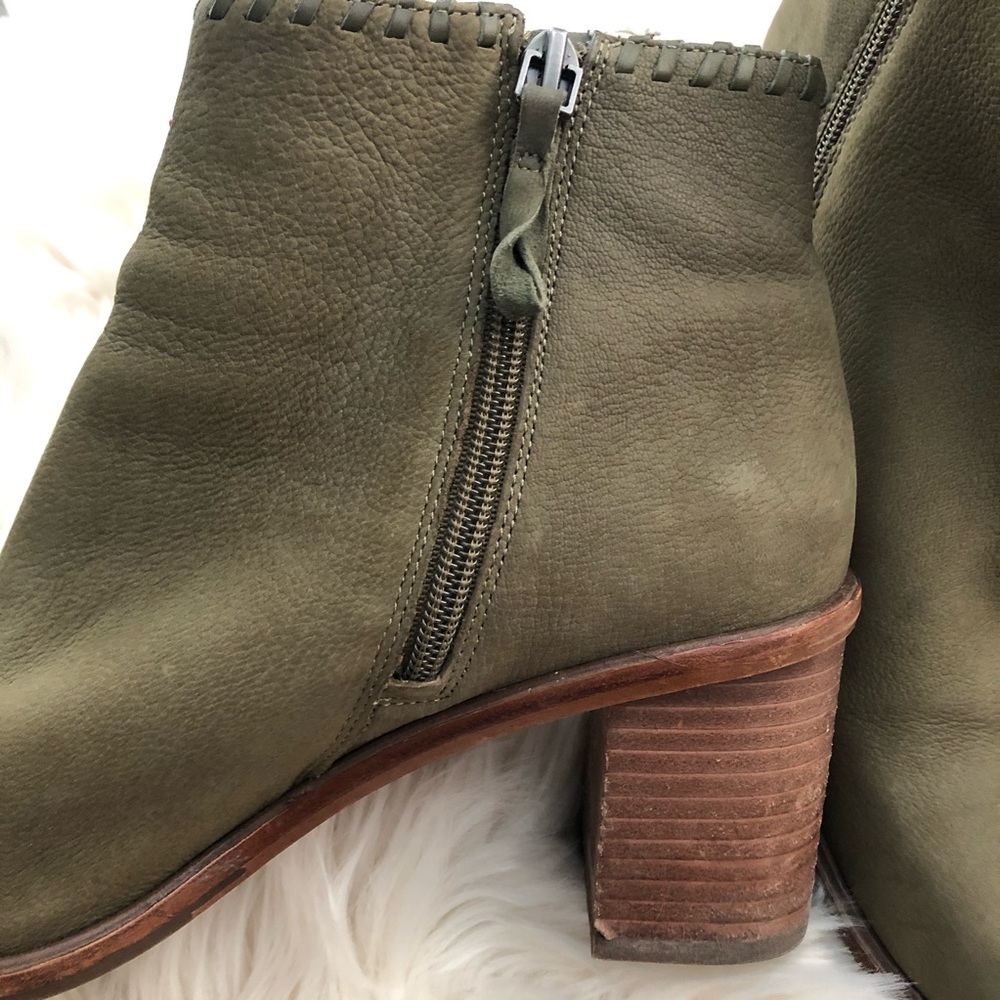 ED olive green nubuck ankle boots sz 10 - Picture 4 of 9